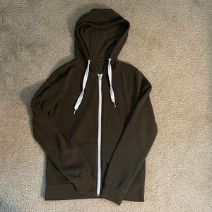Army Green Zip Up Sweatshirt